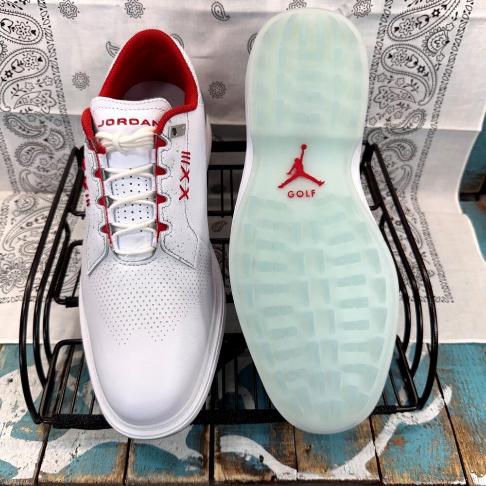 Nike Jordan Golf Shoes White and Red